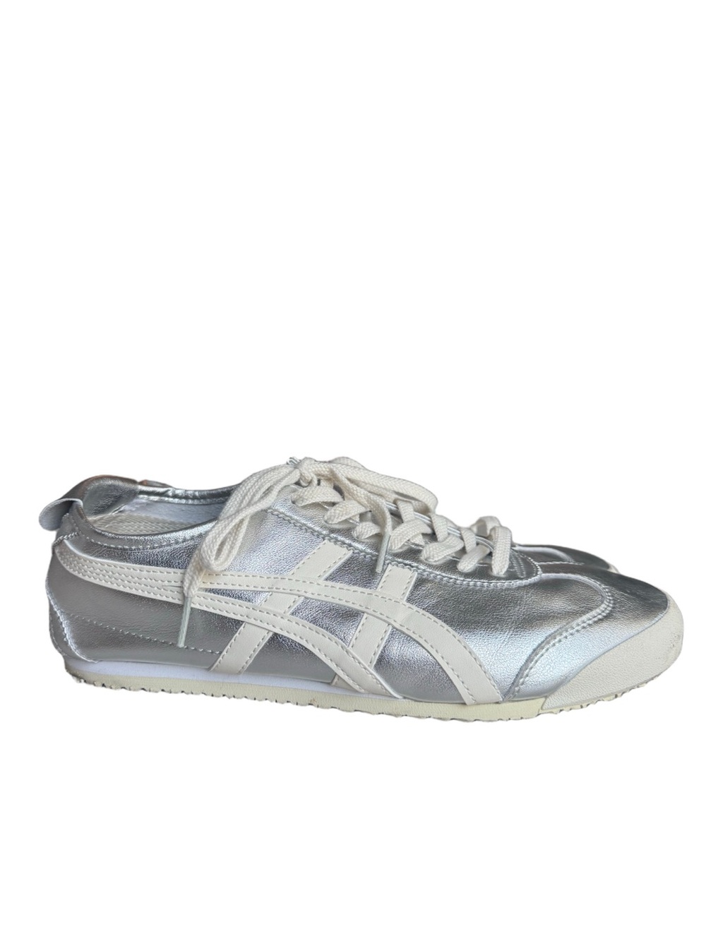 Onitsuka Tiger Mexico 66 Silver Metallic Leather Sneakers US 9.5 EU 43.5